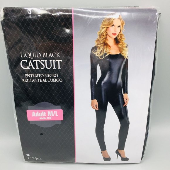 Liquid Black Catsuit Size M/L Halloween Costume Up to Size 12 - Picture 1 of 3